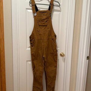 Women’s Dovetail Workwear Freshley Overall Stretch Canvas Saddle Brown Size 16